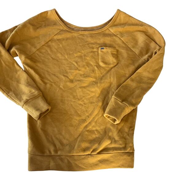 Mustard yellow women’s OBEY pullover sweatshirt small Y2k cute - Picture 1 of 6